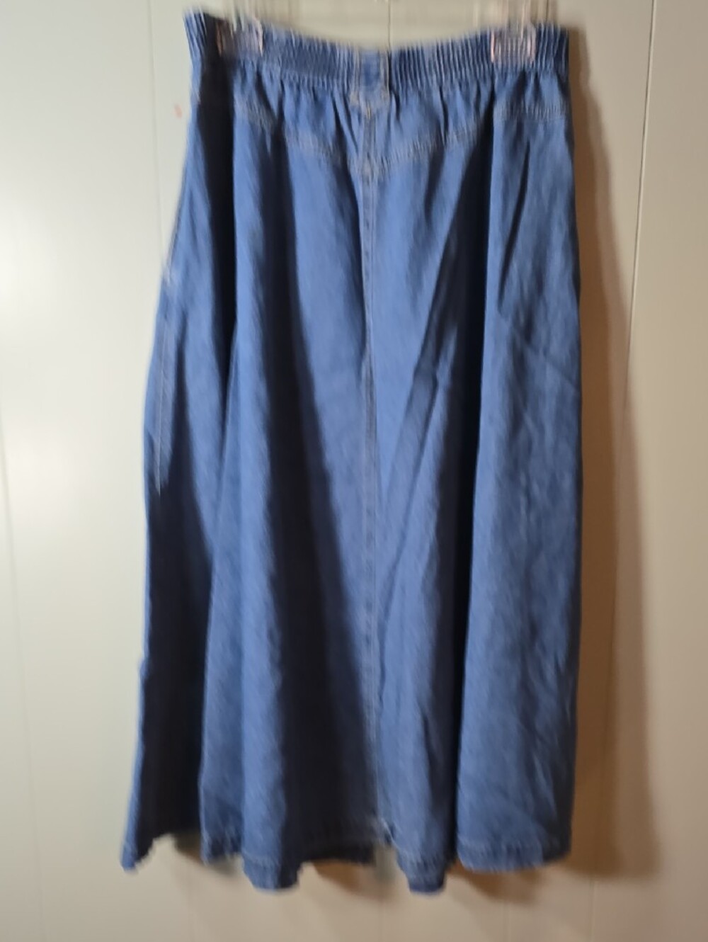 Chaus Classic Button-Front A-Line Denim Skirt in Blue - Picture 8 of 8